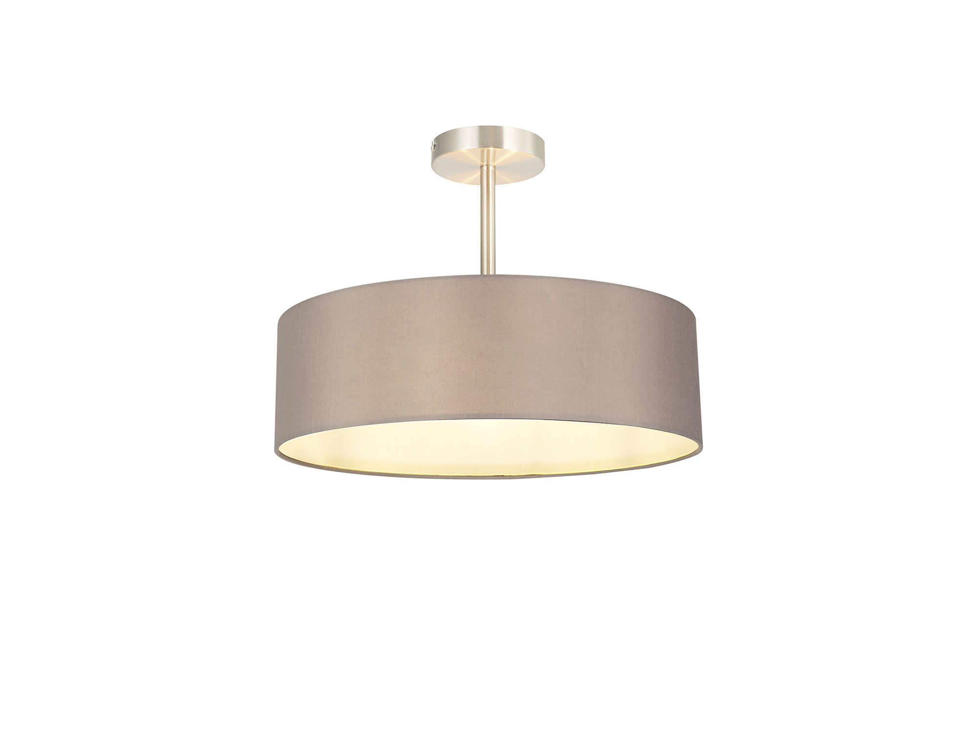 Baymont 45cm Semi Flush 5 Light Satin Nickel, Grey DK0756  Deco Baymont